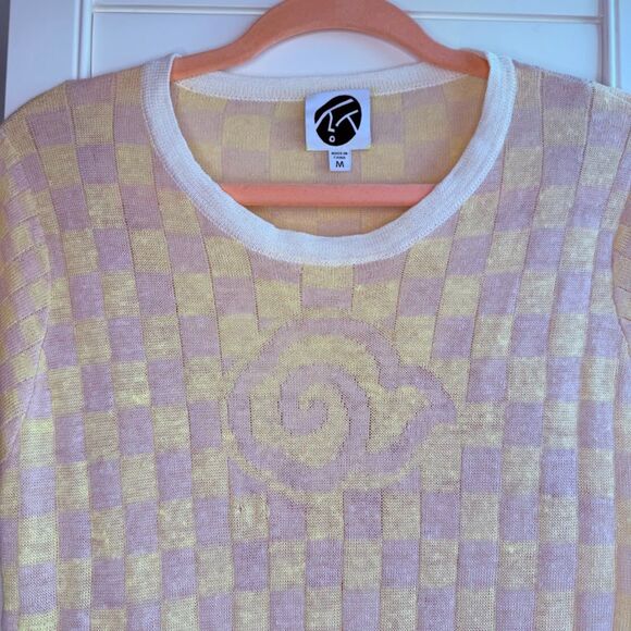 YanYan Knits Cap Sleeve Maxi Dress with Cloud in Checkered Yellow & Tan size M - Picture 15 of 16